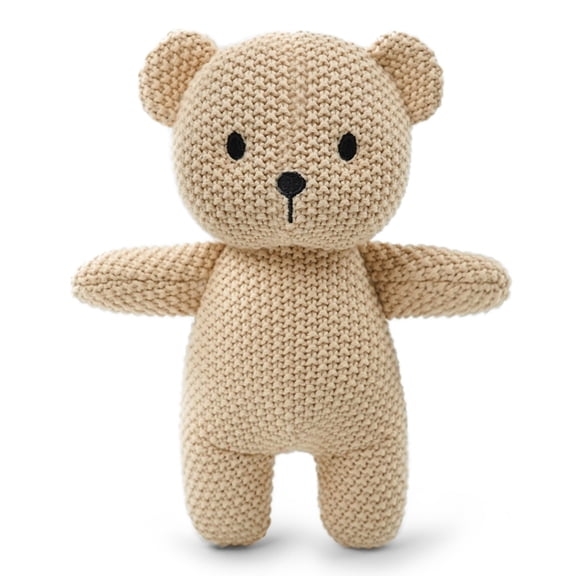 Just qunseen 10" Knitted Teddy Bear Plush Toy Crochet Stuffed Animal Kids Gift