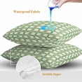 thumbnail image 4 of Throw Pillow Covers 16x16 Inch Set of 2, Ombre Green Plaid, Waterproof Outdoor Pillow Covers, Minimalistic Geometric Farmhouse Grid Decorative Cushion Pillowcases for Couch, Sofa, Bed, Garden, Patio, 4 of 9