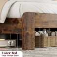 thumbnail image 6 of Harper & Bright Designs Queen Size Platform Bed with Charging Station, Wood Platform Bed Frame with Storage, Dark Brown, 6 of 7