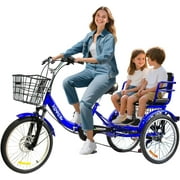 Adult Tricycle 7 Speed, 20 inch Folding Tricycle Three Wheel Bike for Women/Men/Seniors Bicycle, Wheel Bike for Shopping/Children load 450Ib7Speed