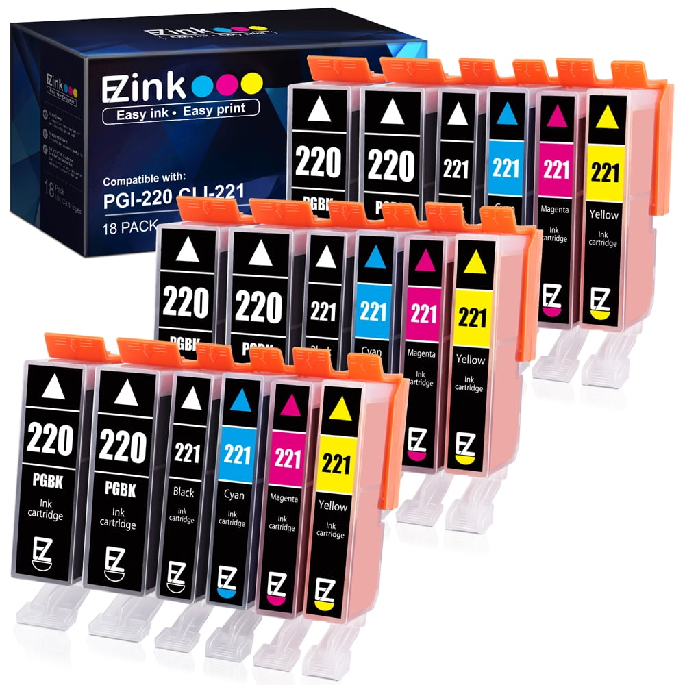 E-Z Ink PGI220 CLI22I Compatible Ink Cartridge Replacement for Canon PGI-220 CLI-22I to use with MX860 MX870 MP980 MP990 MP560 (6 Large Black, 3 Cyan, 3 Magenta, 3 Yellow, 3 Small Black) 18 - Walmart.com
