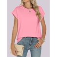 thumbnail image 2 of Hauts d'Été pour Femmes Manches Courtes T-Shirts Basiques Coupe Ample Décontractée, 2 of 4