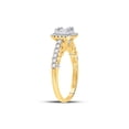 thumbnail image 3 of 14kt Yellow Gold Womens Baguette Diamond Square Cluster Ring 5/8 Cttw, 3 of 4
