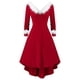 thumbnail image 2 of ICHUANYI Clearance Women's Fashion Casual Christmas Dress Color Matching Long Sleeve Evening Dress Long Sleeve V-neck Dress(Red, M) ICHUANYI WER2023081510017, 2 of 3