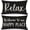 Black, variant on Welcome to Our Happy Place Relax Decorative Throw Pillow Covers 12x20 Set of 2 Navy Blue Outdoor Rustic Farmhouse Porch Decor Lumbar Cushion Case Decoration for Home Sofa Couch Living Room