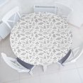thumbnail image 3 of Ambesonne Alien Fitted Round Tablecloth, Monochrome Space Design, 56"- 60" Diameter, Black White, 3 of 5