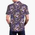 thumbnail image 3 of Balery Snake And Floral Printed Men’s Short Sleeve Polo Shirt, Midweight Men's Shirt,Golf Polo shirts -XX-Large, 3 of 8