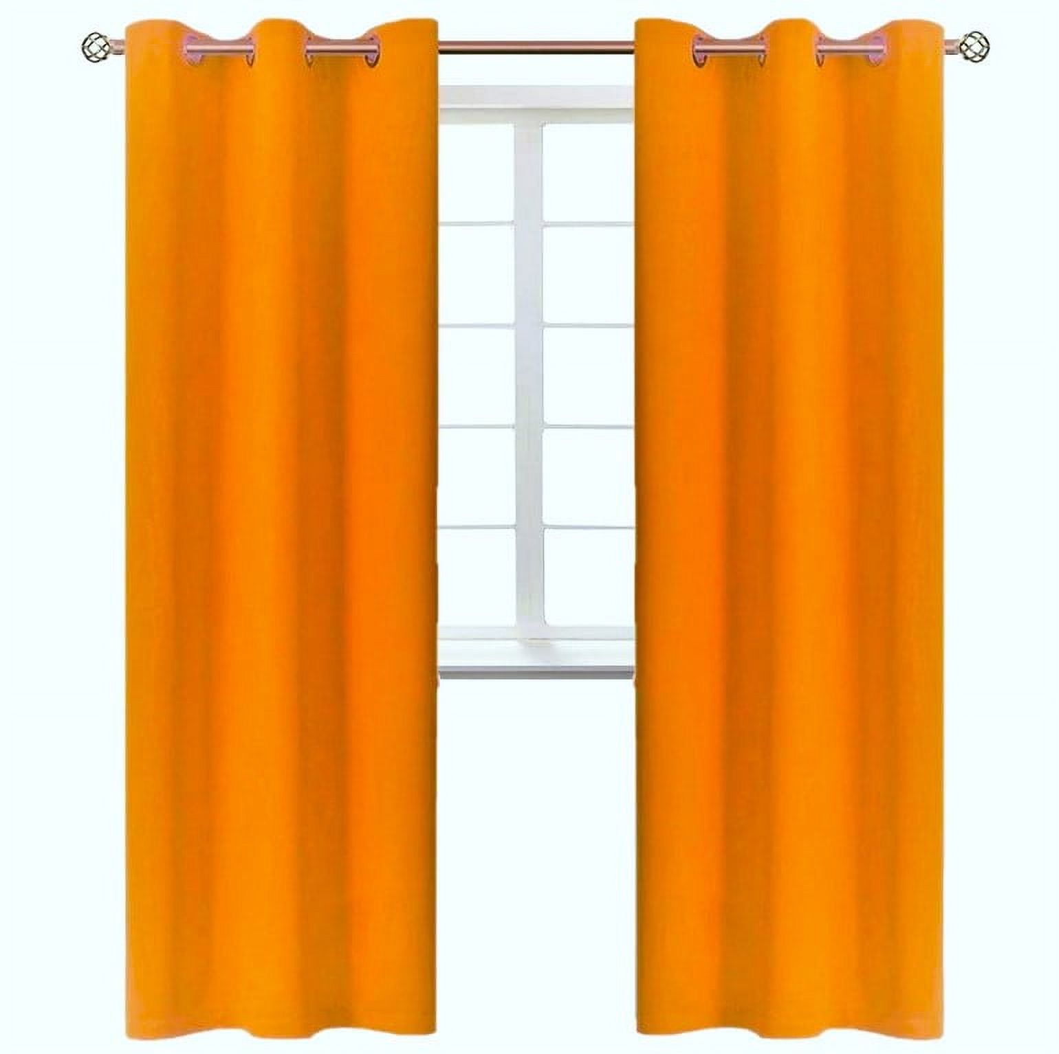 2 Panels Set Thermal Insulated Window Curtain Blackout Drapes for Bedroom Kitchen Closet K68 BRICK 63" Long Home Décor