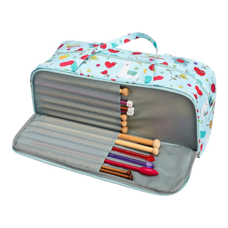 Zecic Portable Yarn Bags Tote Organizer Crocheting Basket for Knitting Needles