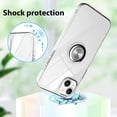 thumbnail image 3 of Compatible with iPhone 15 Plus Case Kickstand Car Mount Mental Ring Crystal Luxury Case Camera Protector + Screen Protector Clear Edge Cover Full Body Protection Case -Crystal, 3 of 11