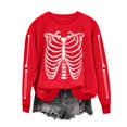 thumbnail image 4 of DIOAZUD Women's Halloween Sweatshirts Funny Skeleton Graphic Pullovers Vintage Work Crewneck Long Sleeve Sweater Tops Halloween Costumes, 4 of 6