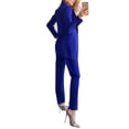 thumbnail image 4 of DYMADE Women Medium Length Long Sleeve Small Suit Vest And Pant Commuting Sets, 4 of 6