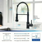 Matte Black Kitchen Faucet with LED Sprayer Single Handle Pull Down Sink Faucet