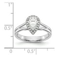 thumbnail image 2 of Solid 14k White Gold Pear Halo Split Shank Engagement Ring with CZ Cubic Zirconia Size 6.5, 2 of 3