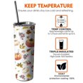 thumbnail image 6 of 20oz Fall Pumpkins Leaves Pattern Skinny Tumblers Stainless Steel Tumbler with Lid and Straw,Vacuum Insulated Double Wall Travel Tumbler Cups with Cleaning Brush for Coffee,Tea, 6 of 6