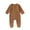 Brown, variant on Bainana Newborn Baby Boys Romper Solid Color Long Sleeve Crew Neck Bodysuit Soft Cute Fall Winter Kids Jumpsuit Brown Size
