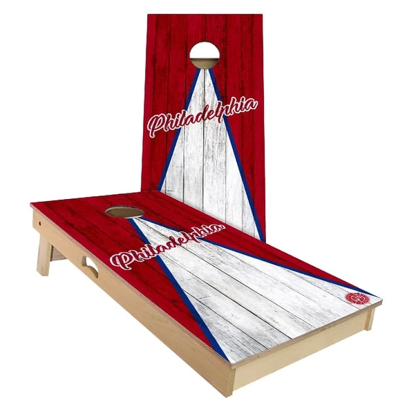 Skip's Garage | Philadelphia Triangle Baseball Cornhole Board Set | Includes Boards & Bags | Choose Your Size & Accessories