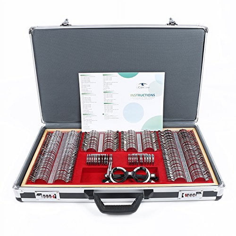 UCanSee Trial Lens Set 268pcs Optical Lenses Kit Silver Metal Rim Wooden Tray Aluminium Case
