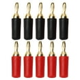 thumbnail image 1 of Banana Plug, Gold Plated Brass 10PCS Easy To Install Speaker Connector  For 2.5mm Panel Socket, 1 of 8