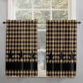 thumbnail image 2 of Kitchen Curtains 39 Inch Length, Retro Country Star Farmhouse Curtains & Drapes, Brown Black Buffalo Plaid Rod Pocket Window Curtains for Living Room/Bedroom/Bathroom, 27.5x39, 2 Panels, 2 of 5