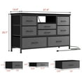 thumbnail image 3 of CazToi Chest of Drawers Fabric Dresser with 8 Fabric Drawers & LED Lights & Power Outlets for TV Stand, 3 of 8