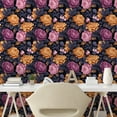 thumbnail image 2 of Ambesonne Roses Peel & Stick Wallpaper for Home, Night's Secret Garden Blooms, 13"x36", Quartz Orange and Pink, 2 of 5