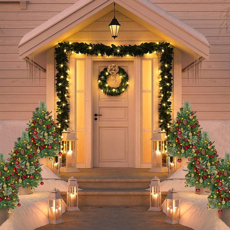 Snowman Porch Light Covers 2 Pack - Winter Outdoor Decor For Front Door & Garage Lights