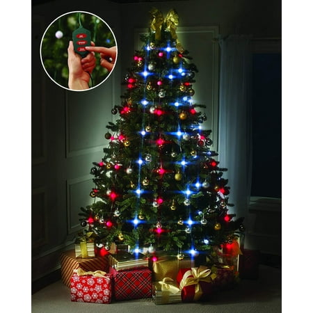 Jorlo 48 LED Bulbs Tree Dazzler Lamp,Artificial Christmas Tree with Ornaments and Lights Woodland Christmas Decorations Star Shower Christmas Tree Light Decorative