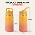 thumbnail image 2 of Fijinhom 12oz Kids Water Bottle with Straw, Stainless Steel, BPA-Free, Leak-Proof, Vacuum Insulated for School or Travel, Gradient Orange, 2 of 7