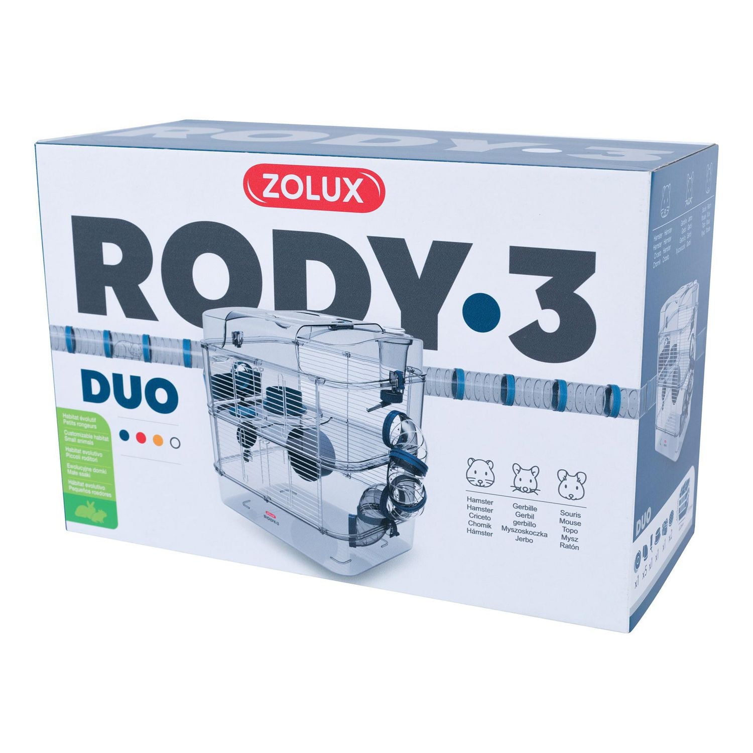 Rody3 Duo Hamster Cage - 2-story - Blue - 41 x 27 x 40.5 cm