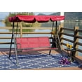 thumbnail image 3 of Kozyard Belle Outdoor Canopy Porch Swings with Steel Frame 3 Seats ( Red ), 3 of 5