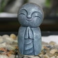 thumbnail image 2 of 2x Buda Japonés Monje Feliz Con Las Manos Entrelazadas En Oración Mini Estatua, 2 of 8