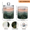 thumbnail image 5 of Yayeee 2 Pack Qtip Holder Bathroom Cotton Swab Canister with Lid Clear Dispenser Set, Mountains at Dawn, 5 of 6