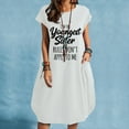 thumbnail image 2 of OAVQHLG3B Crewneck Letters Pockets Dress for Women Straight Short Sleeve Midi Dresses Beach Dress Summer Women Vestidos Vestir, 2 of 4