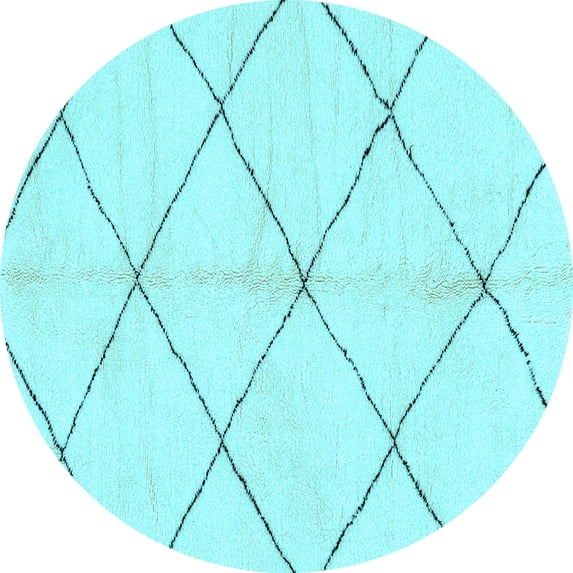 Ahgly Company Indoor Round Solid Light Blue Modern Area Rugs, 5' Round