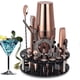 thumbnail image 1 of Bartender Kit,20-piece Rose Gold Cocktail Shaker Set With Rotating Acrylic Stand,for Mixed Drinks Martini Home Bar Tools, 1 of 5