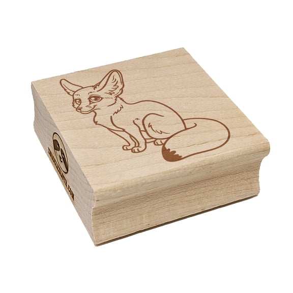 Adorable Fennec Fox Square Rubber Stamp Stamping Scrapbooking Crafting - Small 1.25in
