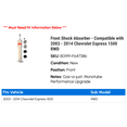 thumbnail image 2 of Front Shock Absorber - Compatible with 2003 - 2014 Chevy Express 1500 RWD 2004 2005 2006 2007 2008 2009 2010 2011 2012 2013, 2 of 2