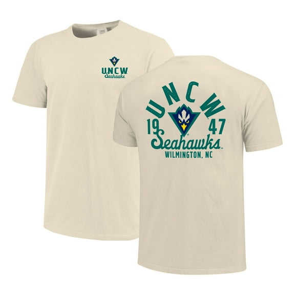 Men's Cream UNC Wilmington Seahawks Comfort Colors Mascot Overlay T-Shirt