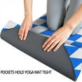 thumbnail image 3 of Blue White Checkerboard Checkered Pattern Hot Yoga Mat Towel Non Slip for Hot Yoga - Quick-Drying Yoga Mat Cover with 4 Corner Pockets with Travel Bag - Hot Yoga Towel Non Slip 70"x26", 3 of 6