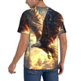 thumbnail image 2 of Hirioo Golden Sky Bald Eagle for Men's Baseball T-shirt Shirts Short Sleeve Casual Summer Button Stretch T Shirts,Size S-4XL-Large, 2 of 7