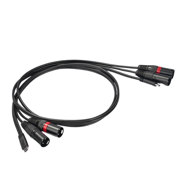 Cable de audio tipo C a doble XLR macho para teléfonos inteligentes y portátiles, 3 pines, 1 m, resistente, cable de audio estéreo para amplificador