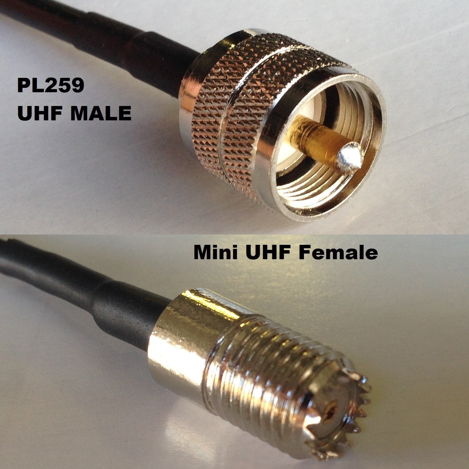 UHF Male to RCA Female Pick Your Length RG58 Coaxial Pigtail Cable USA Fast Ship 