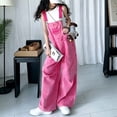 thumbnail image 4 of Tfken Little Girls Classic Pants Elastic Waist Stretchy Trousers Loose Wide-Leg Overall With Pockets Fashion Lightweight Teen Daily Casual Wear Trendy Clothes Size 4-5 Years Pink, 4 of 7