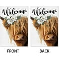 thumbnail image 4 of Highland Cow Welcome Garden Flags: Winter Cow Garden Flag for Outside 12x18 Inch Double Sided Burlap Fall Flag Rustic Farmhouse Spring Outdoor Flags Summer Lawn Yard Flags Seasonal Holiday Decor, 4 of 6