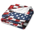 thumbnail image 4 of American Flag Throw Blanket, Soft Cozy Warm Flannel USA Flag Stripe Patriotic Blanket for Couch Sofa Bed, 40"x50", 4 of 6