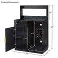 thumbnail image 6 of Rosary Blenn Coffee Bar Cabinet with Mini Fridge Space and Power Outlet, 39" Matte Black Wood Grain Finish Kitchen Cabinet with Drawer, 6 of 7