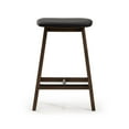 thumbnail image 6 of Beryl Upholstered Counter Height Stool (24in), Walnut/Black PU Leather, 6 of 11