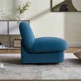 thumbnail image 3 of Velvet Swivel Accent Chair with 360-Degree Rotation, Soft Upholstered Pumpkin-Shaped Seat on Sturdy Metal Base for Living Room, Bedroom or Office, 3 of 9