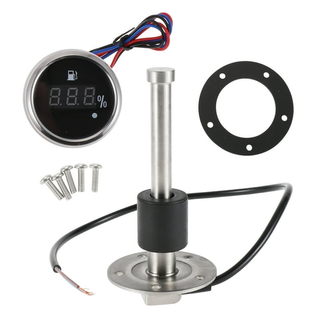 Kit de unidad de envío de combustible y medidor Unique Bargains Unidad de envío de combustible para barco Envío marino de combustible 4.92" Metal tono plateado negro 1 juego 0-190 Ohm